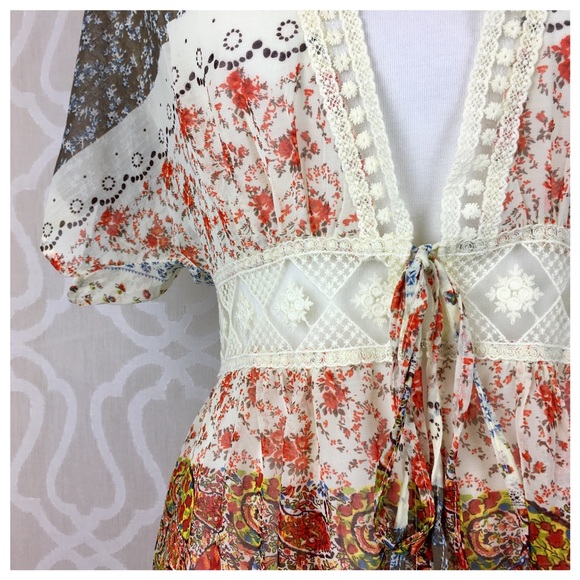 *CLEARANCE* Boho Country Kimono Maxi Cardigan - Picture 3 of 9